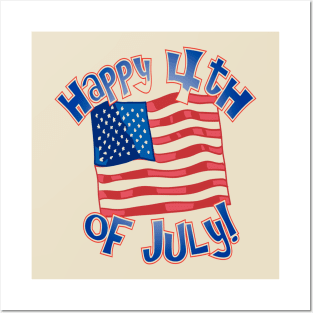 happy 4th of july Posters and Art